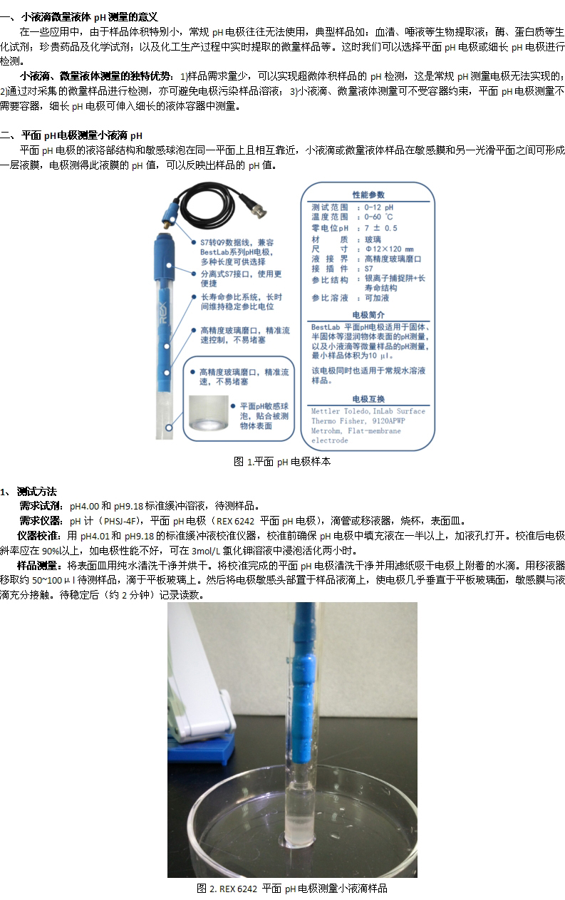 平面電極檢測(cè)小液滴樣品的pH方法有哪些(圖1) 平面電極檢測(cè)小液滴樣品的pH方法有哪些(圖1)